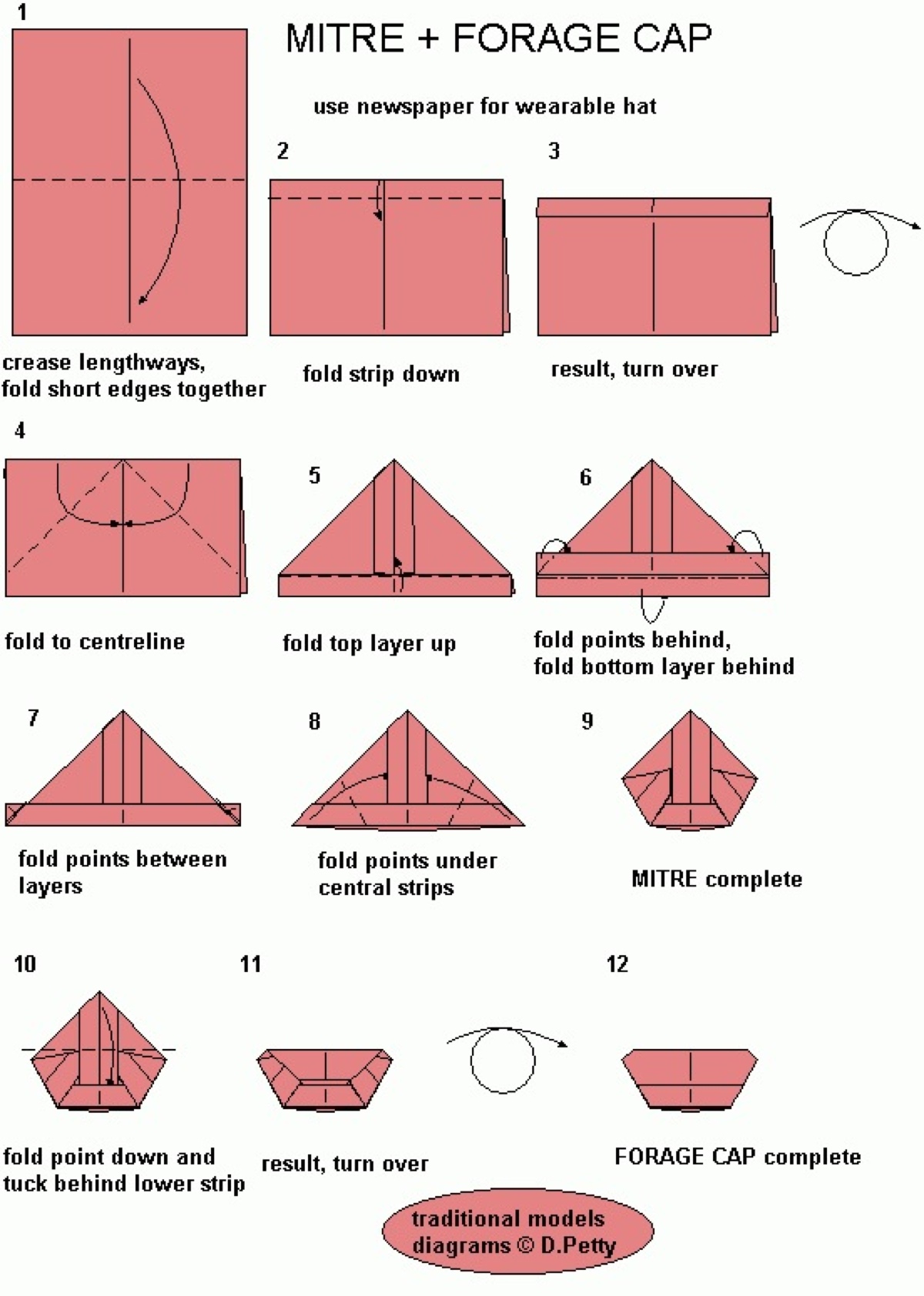 正方形帽子的折法图片