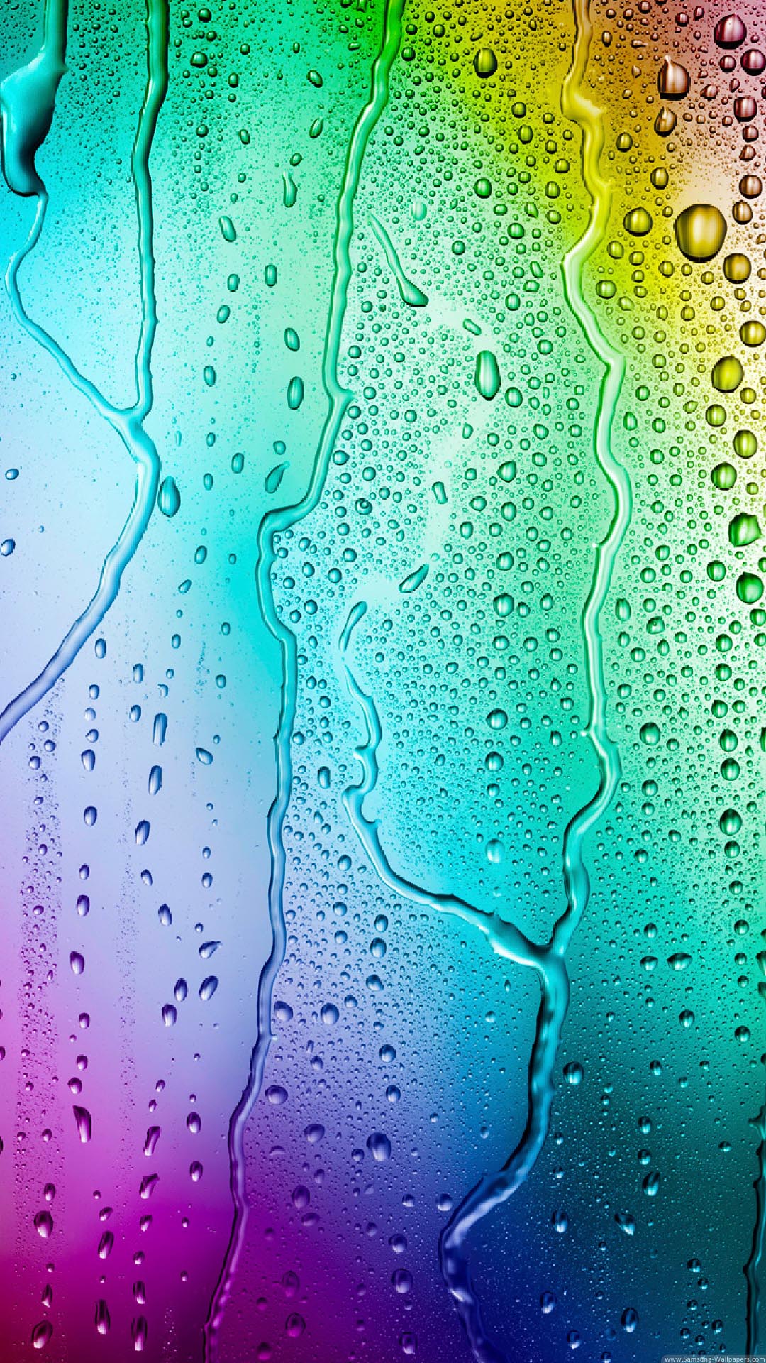 三星手机壁纸【1080x1920】彩色 玻璃 水滴 雨滴