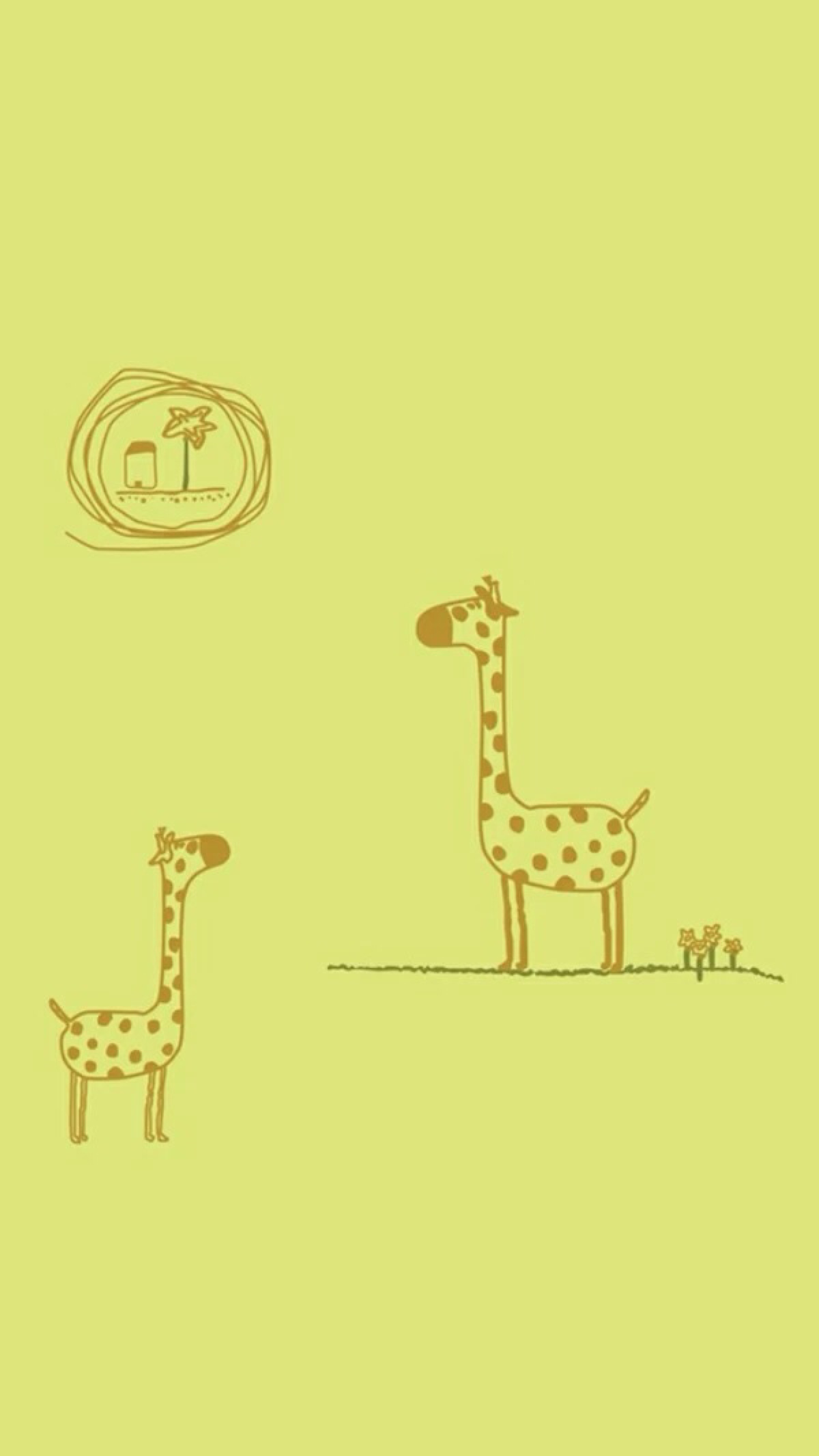长颈鹿 iphone 壁纸 锁屏 微信 背景 手绘 插画 平铺