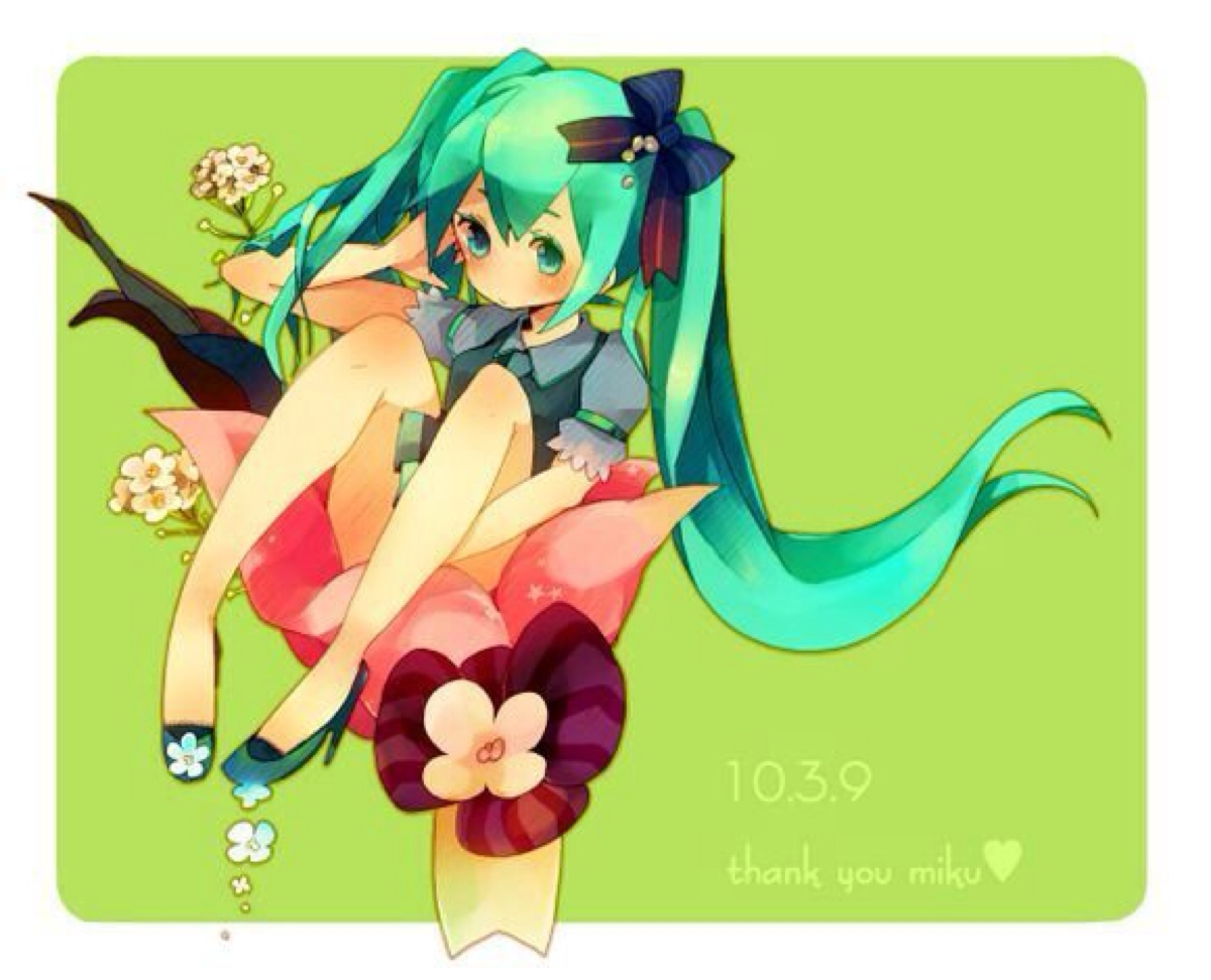 二次元 插画 动漫少女 萌系 壁纸 miku 初音未来 by捕梦少女