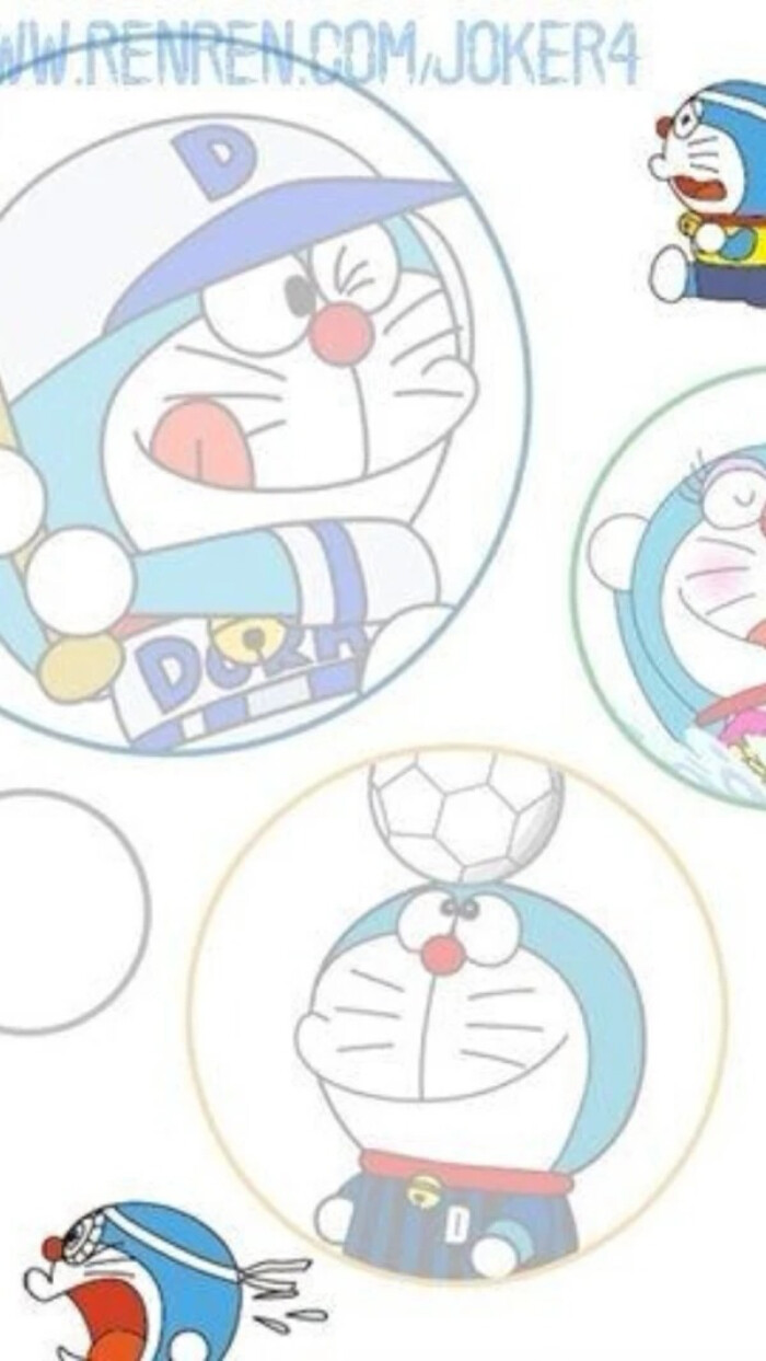 多啦a梦 iphone 壁纸 锁屏 微信 背景 平铺 手绘 插画