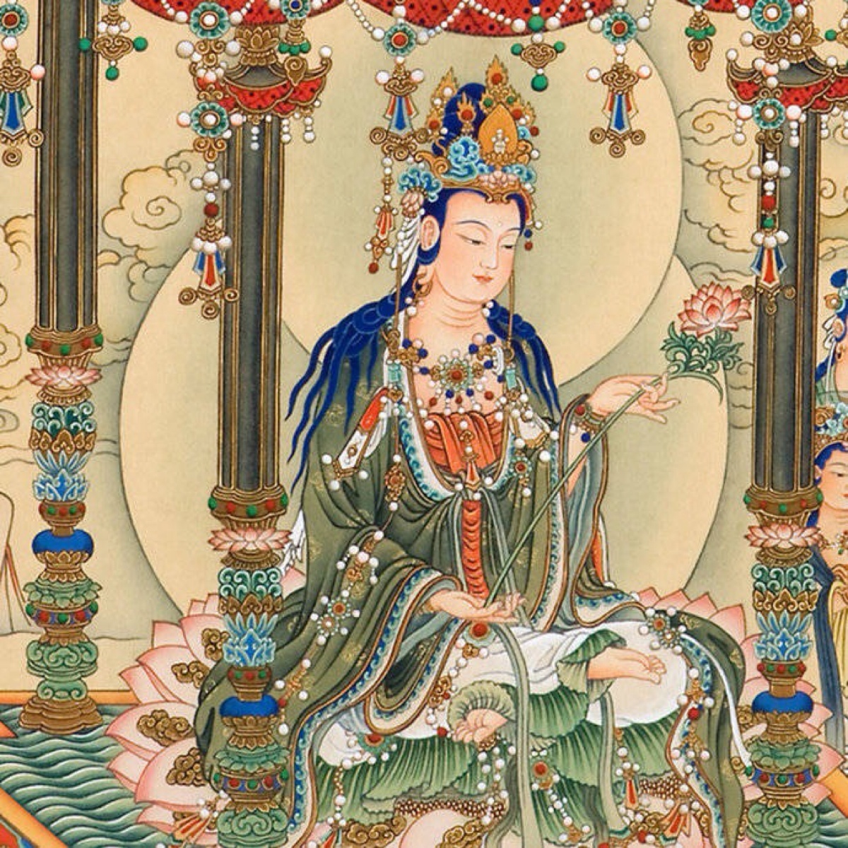 大势至菩萨,是阿弥陀佛的右胁侍者,又称大精进菩萨.