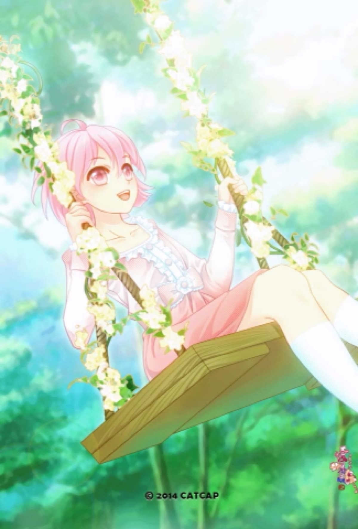 荡秋千的小姑娘