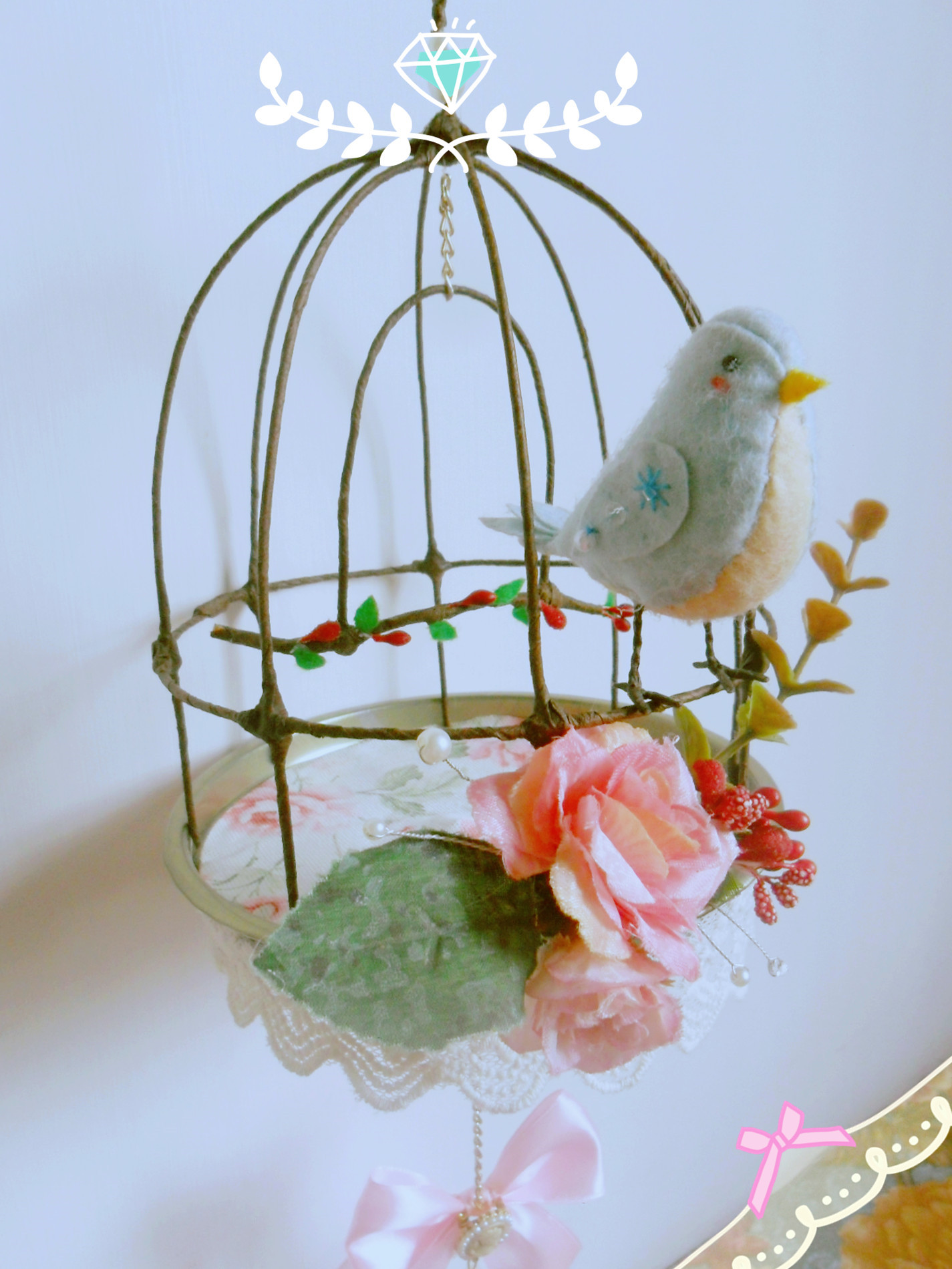 不织布 小鸟 diy 手工鸟笼