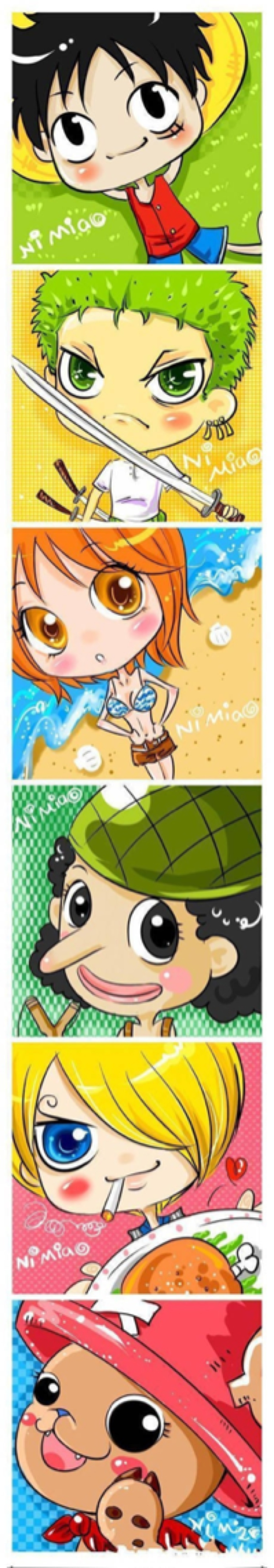 动漫 海贼王 onepiece 草帽海贼团q版 路飞 索隆 娜美 乌索普 香吉士
