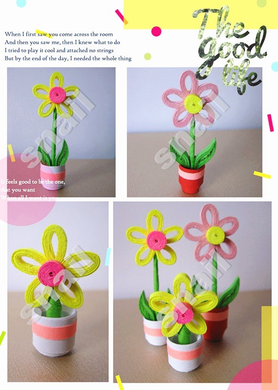 衍纸,手工,diy,《小盆栽》