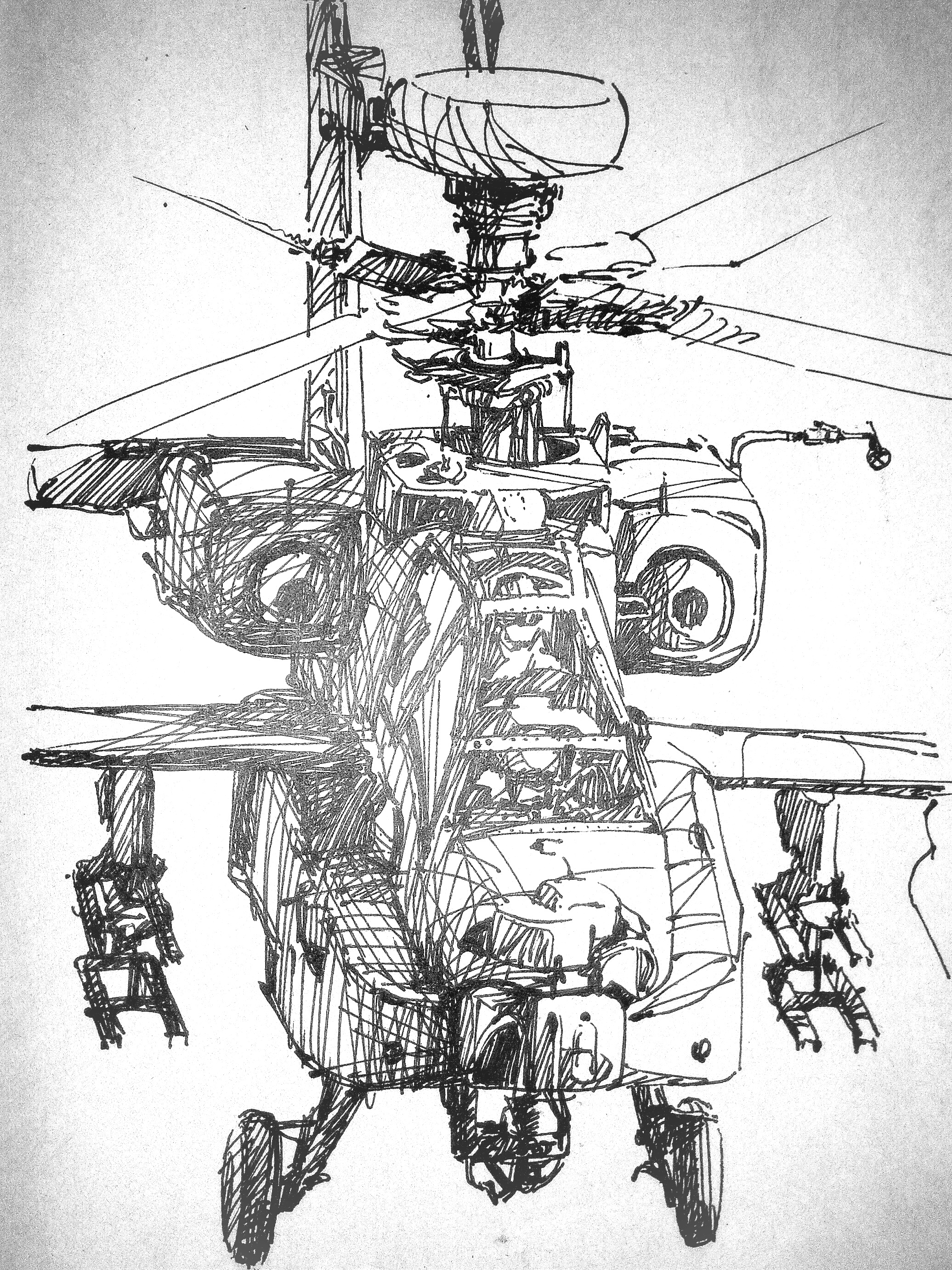 画一架阿帕奇直升机图片