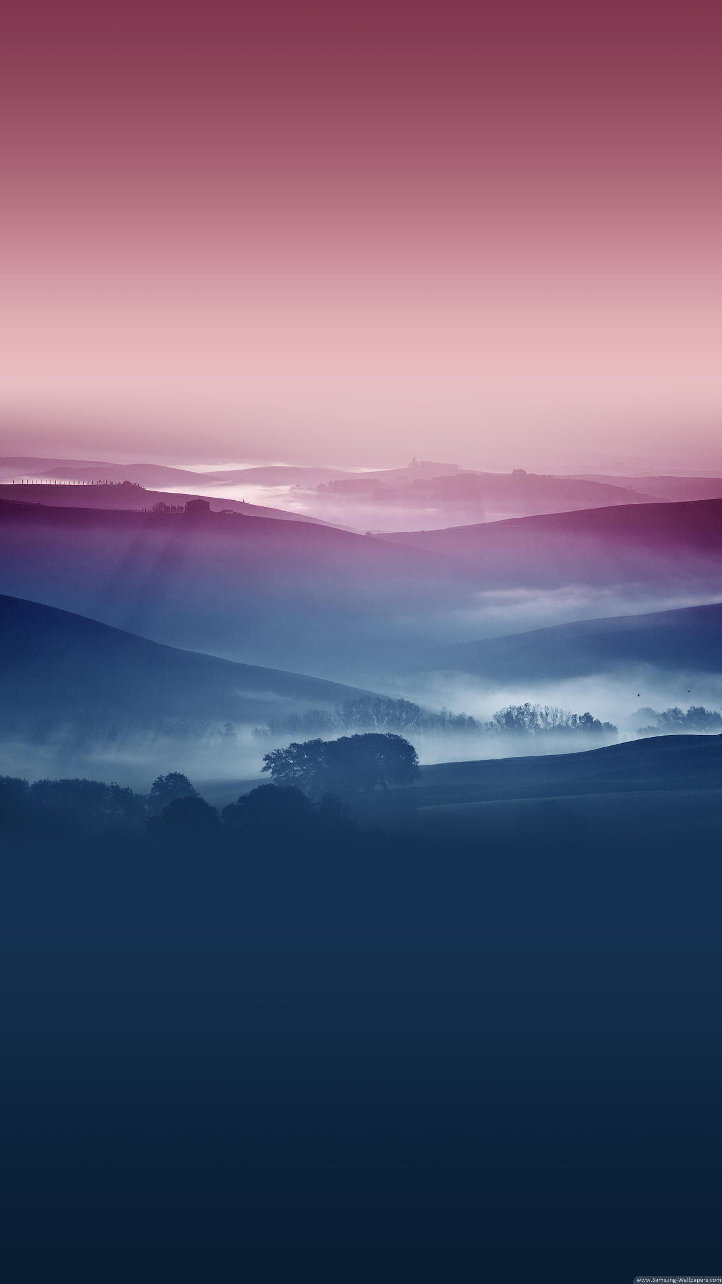 三星手机壁纸【1440x2560】紫色 蓝色 薄雾