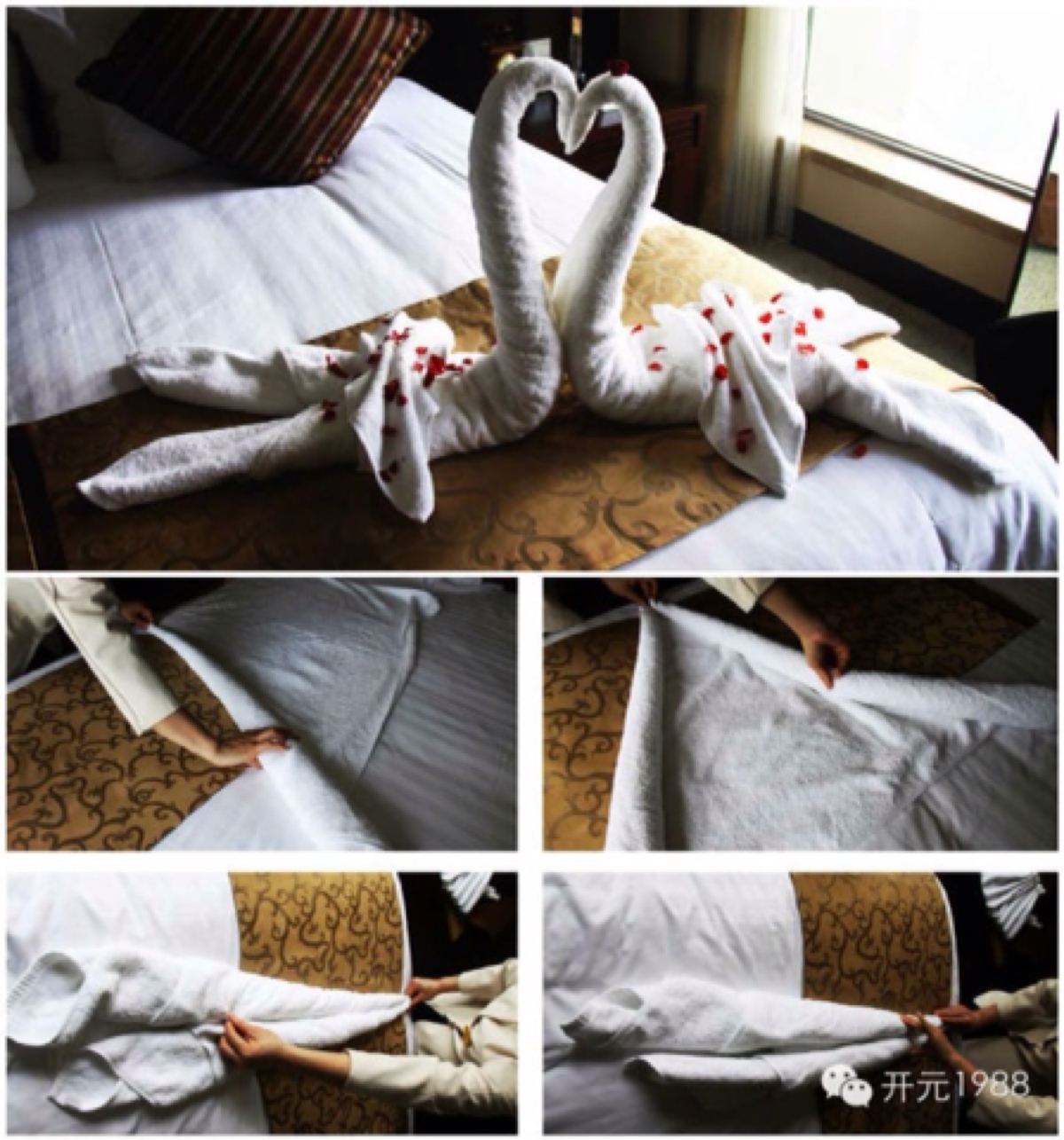 床上文化毛巾叠法图片