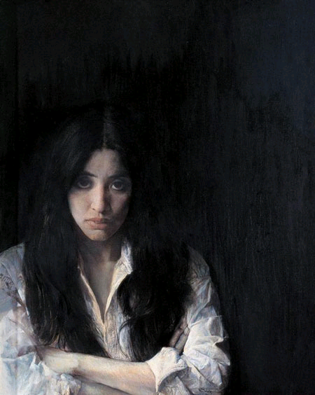 画中的翟永明成就了何多苓的事业,也成就了他们的爱情700_877竖版 竖