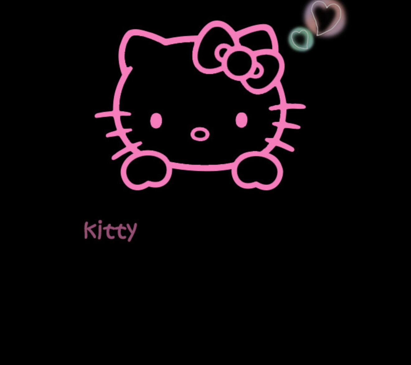 kitty猫黑色壁纸.