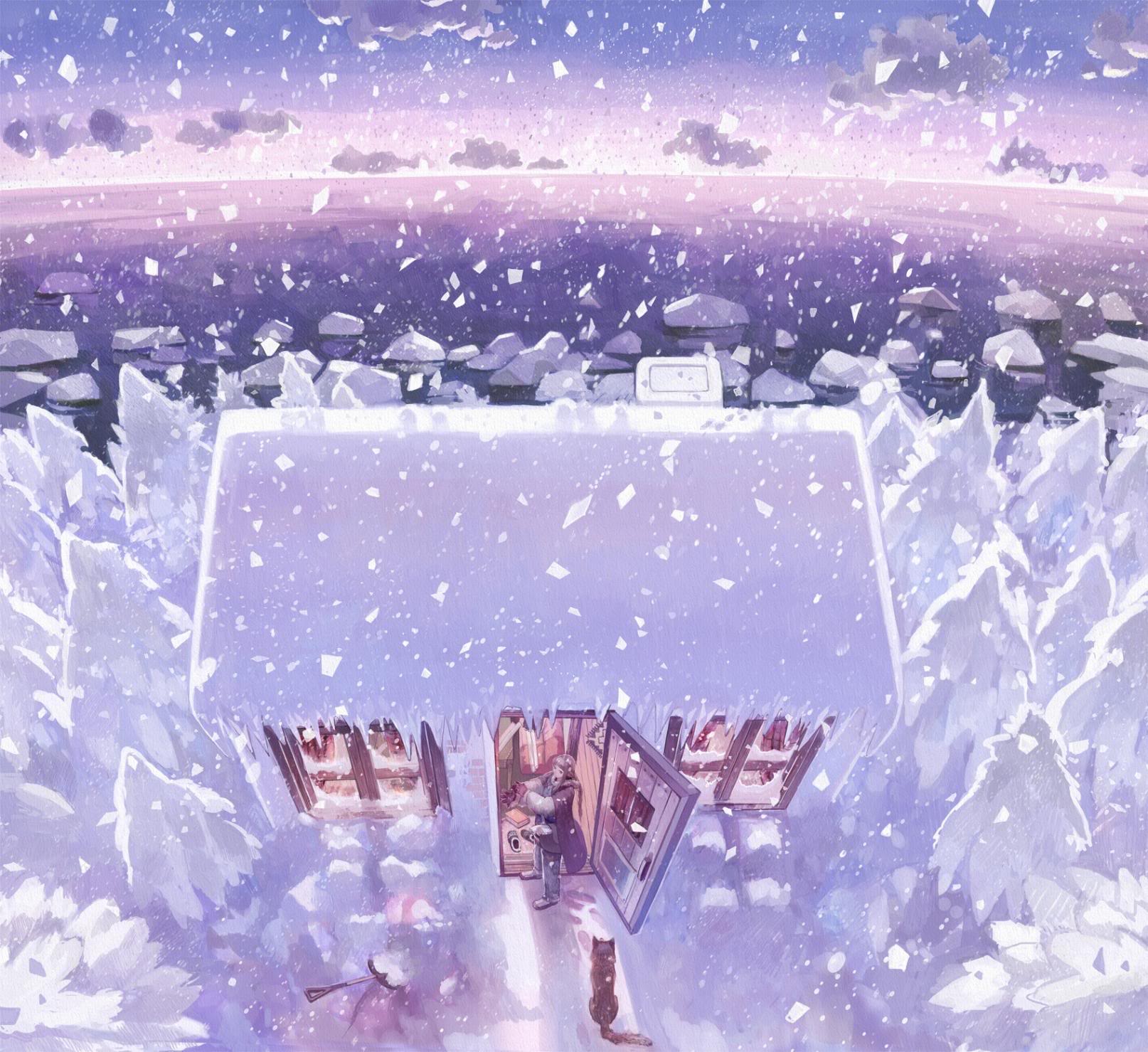 二次元喜欢的场景图~雪~意境~插画~背景~ http://caoqing86qzoneqq