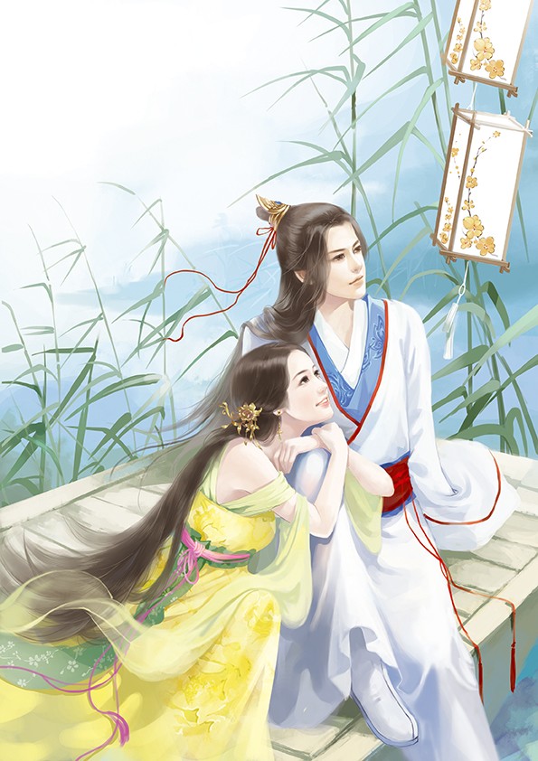 指尖糖 古风古韵 古装美人 手绘言情风 小说 美腻 素材 壁纸 插画