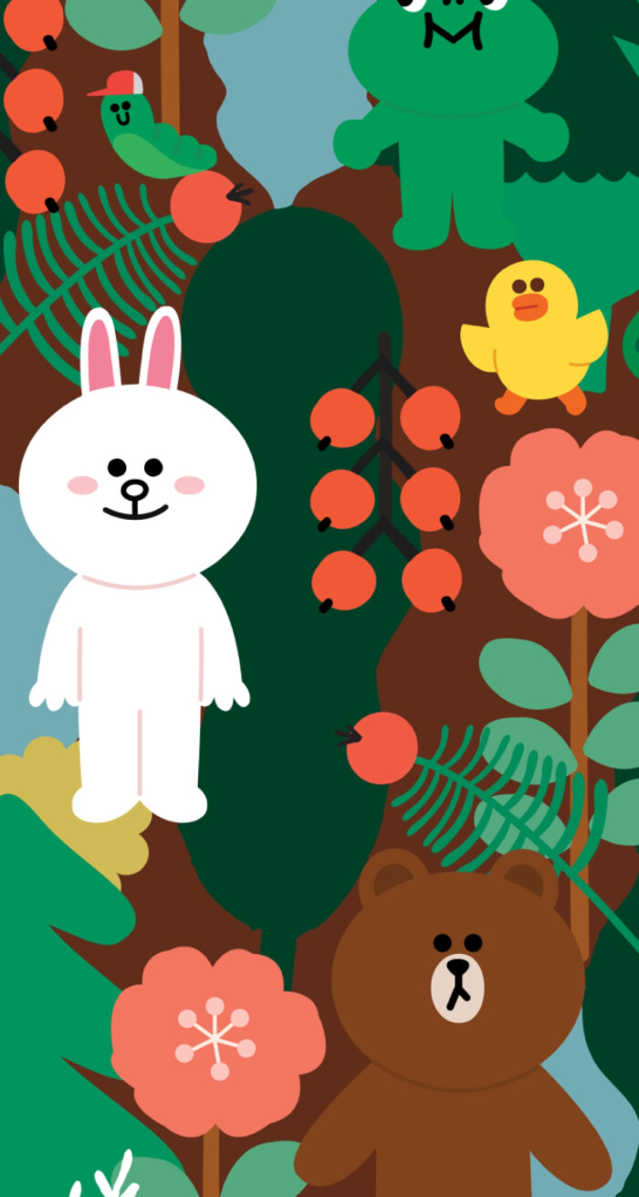 iphone高清壁纸 独家首发 line 可妮兔 布朗熊