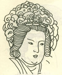 唐代妇人髻发式戴花冠