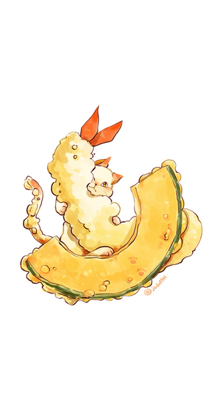 看着看着就觉得自己的下午也慵懒了～ 咖喱饭 插画 小清新 猫咪 美食