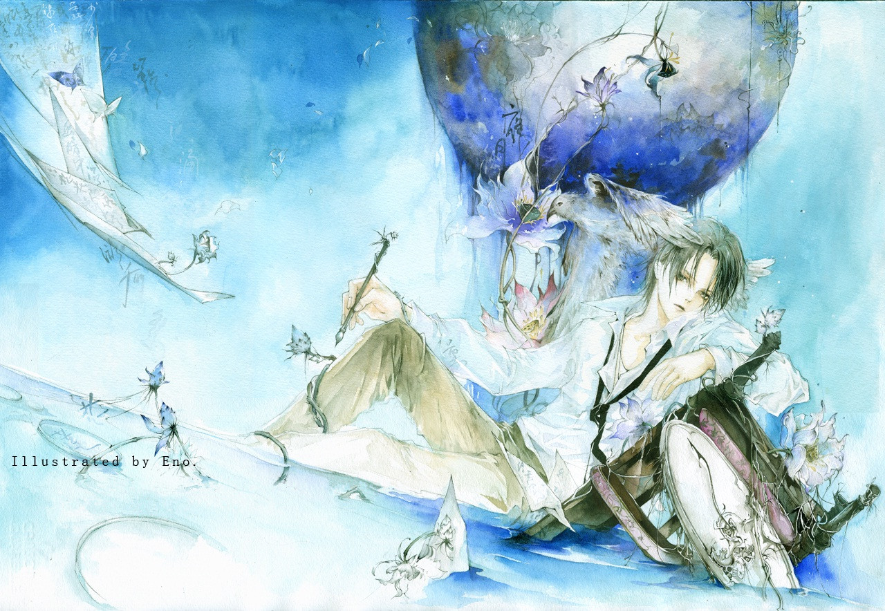 eno个人画集《华盖之月》封面 无字版.插画师:eno