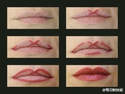 原来嘴唇可以这样画出分明的形状,以前涂口红嘴巴就像被撕烂了一样