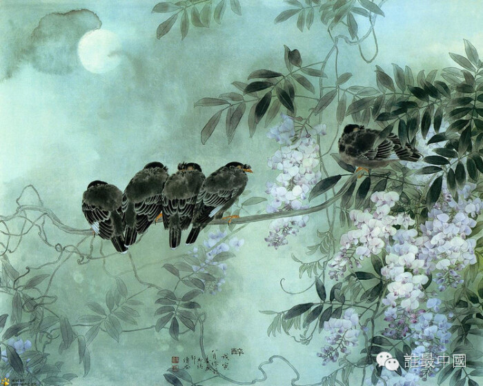 绝笔工笔画鸟