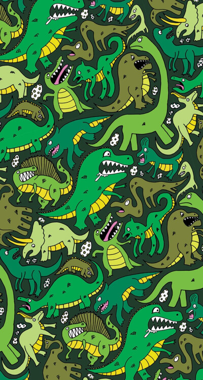 绿色可爱壁纸 小恐龙图片