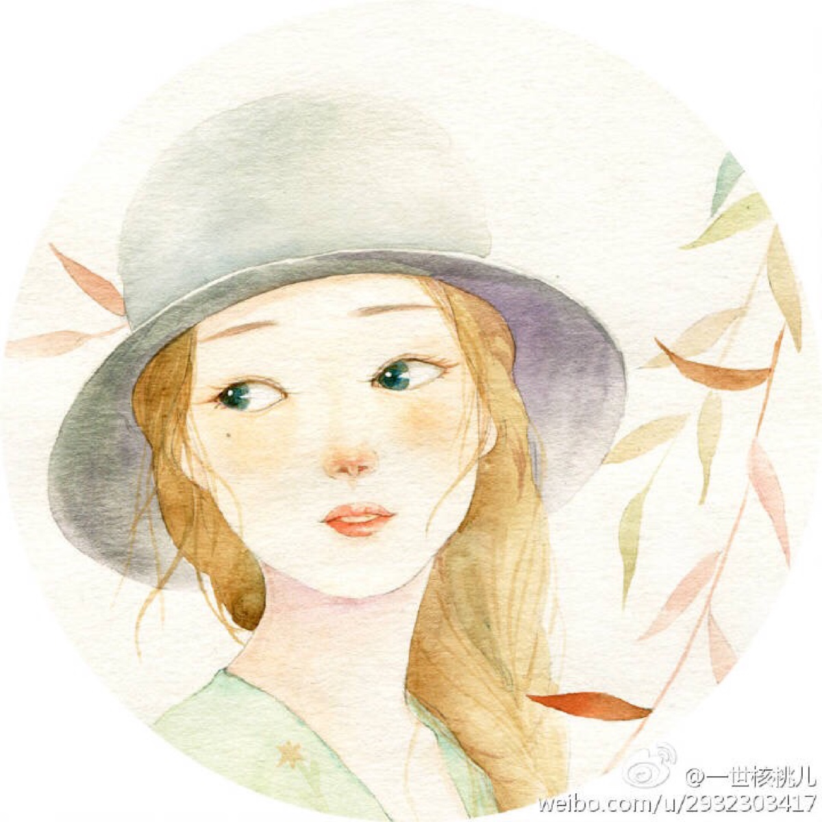 水彩女孩头像
