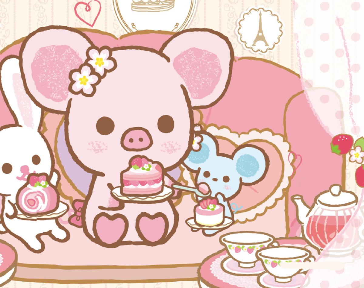 san-x,piggygirl,公主猪,粉红小猪,可爱的卡通猪,卡通高清图片 ,忧伤