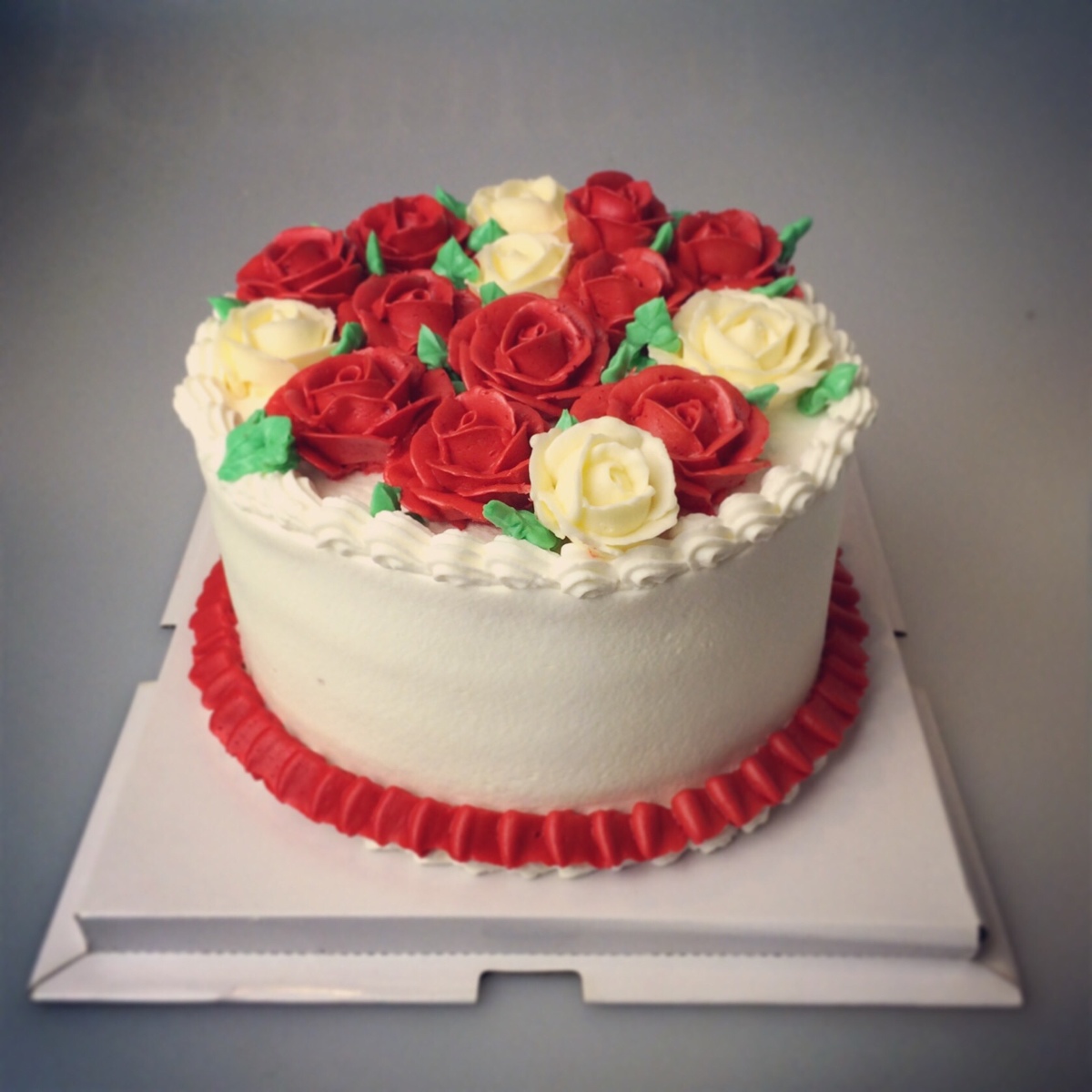 花样蛋糕系列3 红玫瑰与白玫瑰