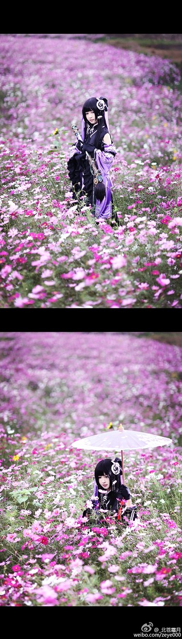 剑三cos 花萝 古风 花海很漂亮,大冬天为妹子赞一个!