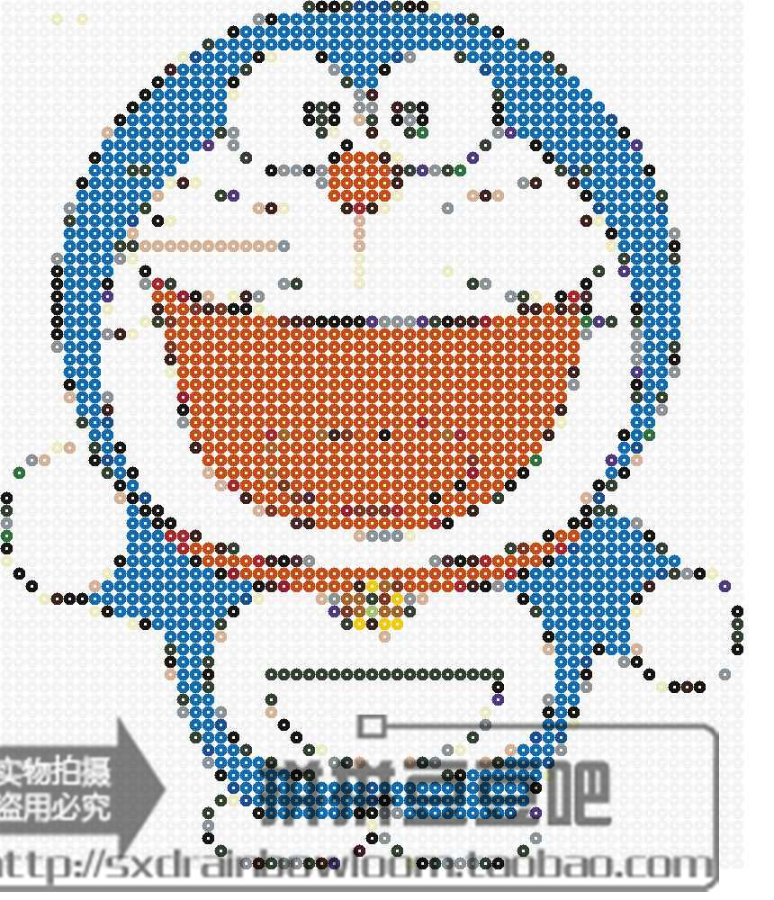机器猫#拼拼豆豆吧#来图免费设计拼豆图 可以进入淘宝店铺联系店主
