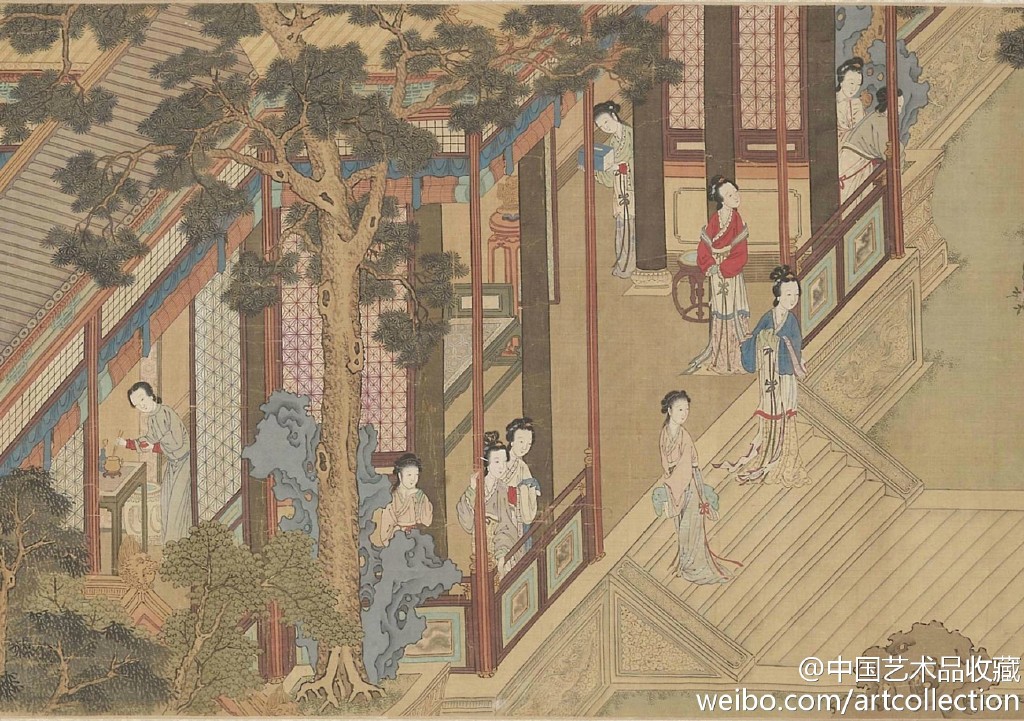 4cm,克利夫兰美术馆藏 此卷以汉代宫廷为题,描绘后宫佳丽百态