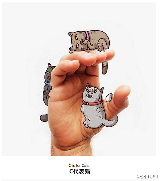 芝加哥设计师alex solis把字母手势与它们所代表的动物结合起来,感觉