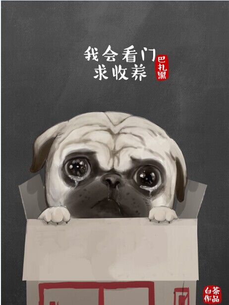 插画家 白茶 作品 我们喵星人是有原则的之--巴扎黑