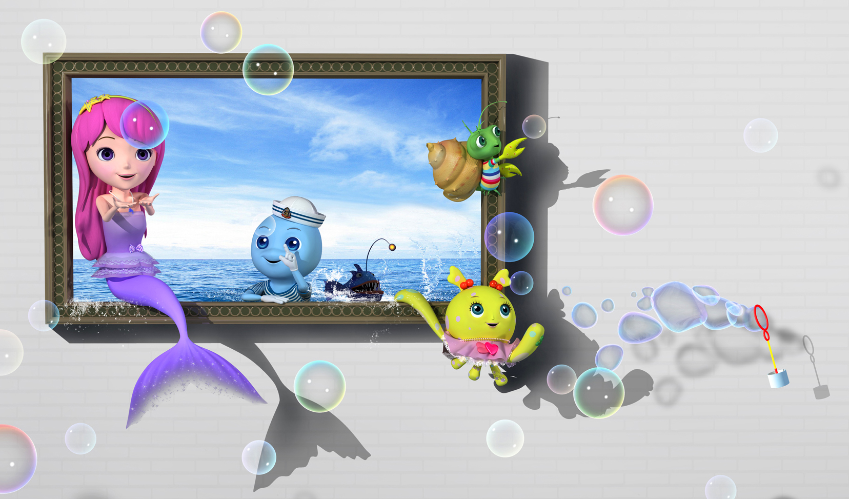 美人鱼艾格丽特 3d立体画~炫酷海洋风,带你进入神秘的海洋世界!