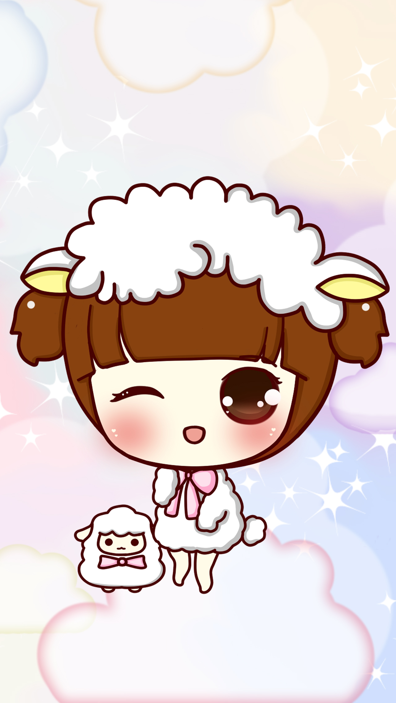 羊年,滋滋,小羊羔,壁纸,头像,插画,手绘,q版,羊羊羊