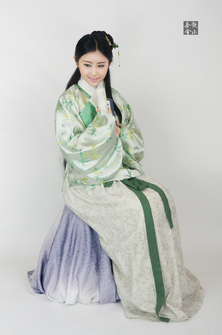 【观止茶舍】清晓 明制袄裙 精品竹子织锦缎短袄 正统汉服女冬装