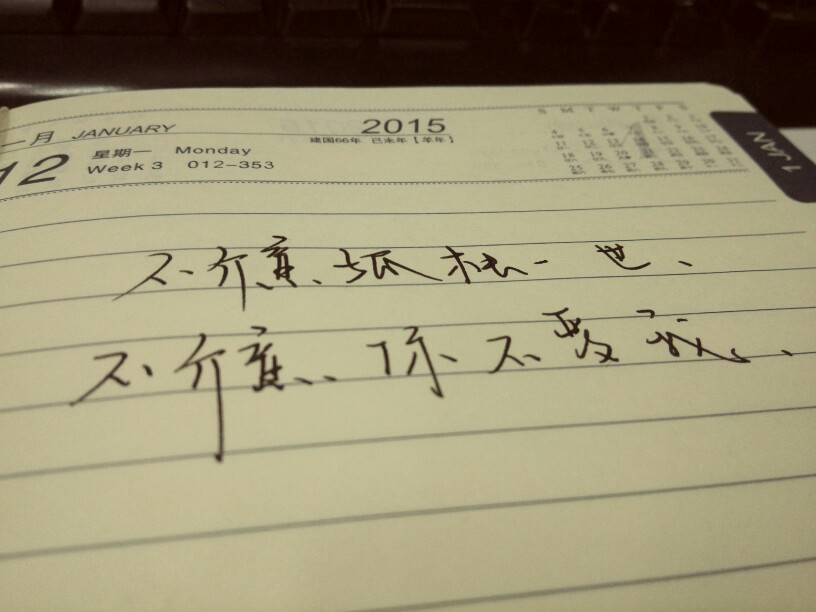 『不介意孤独一世,不介意你不爱我.』