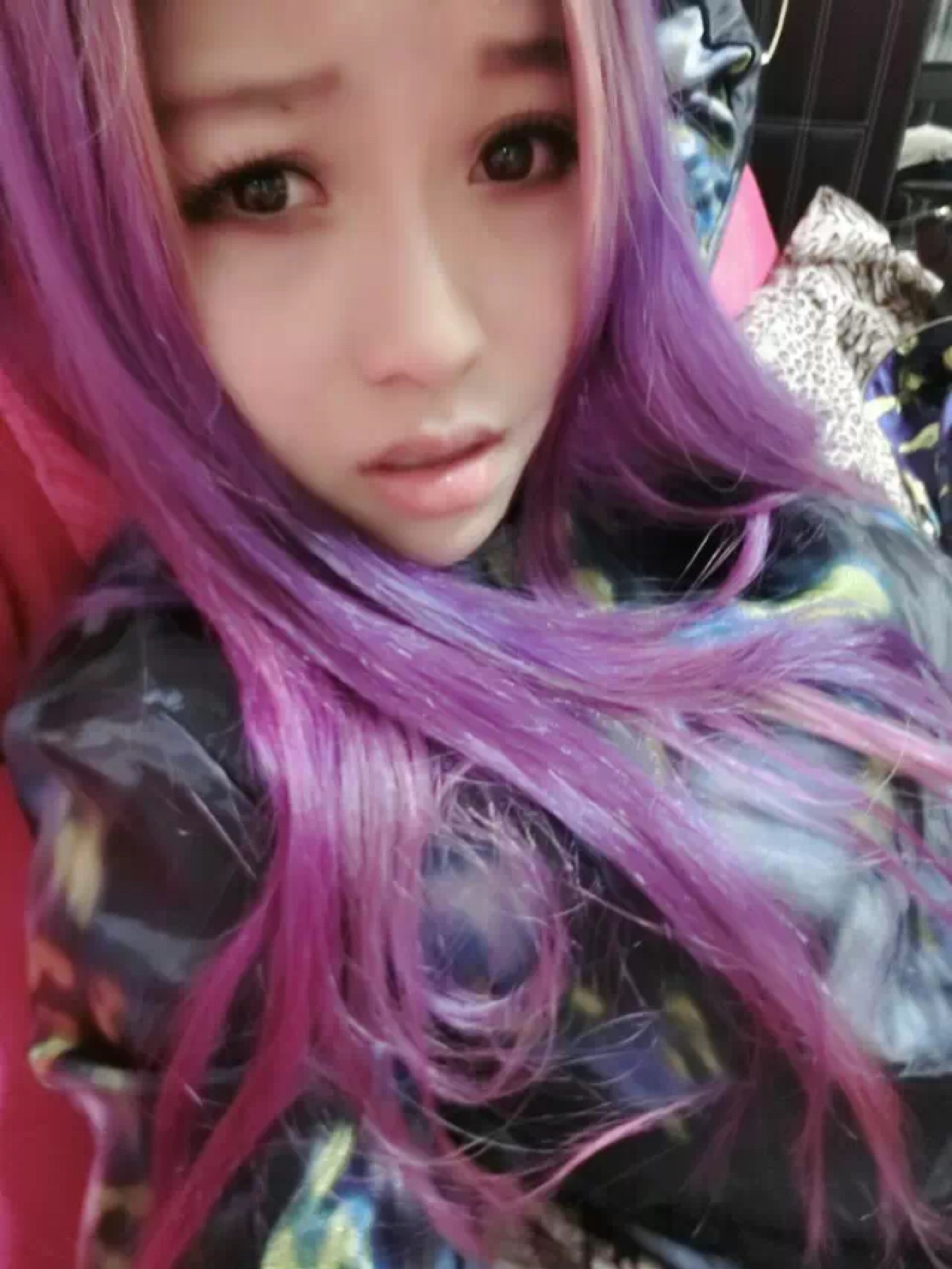 紫色,头发