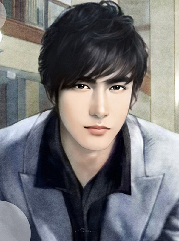 手绘现代男子