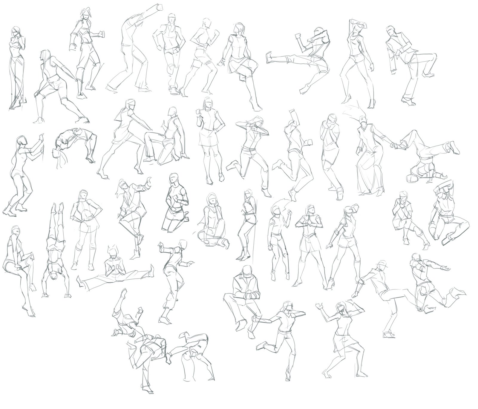 5000种人物着衣手绘动作图