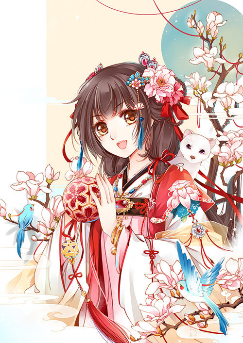 古风~中国风~插画~手绘~美男~妖孽~美女~古风场景~古风成双成对~q版