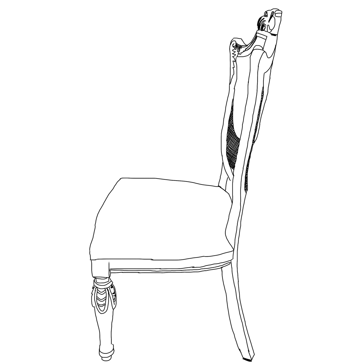侧面椅子的画法图片