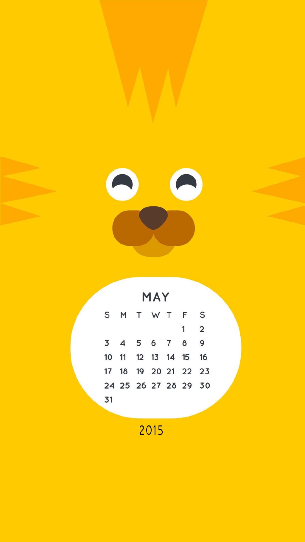 iphone壁纸{iphone6/iphone6plus}卡通单月日历五月