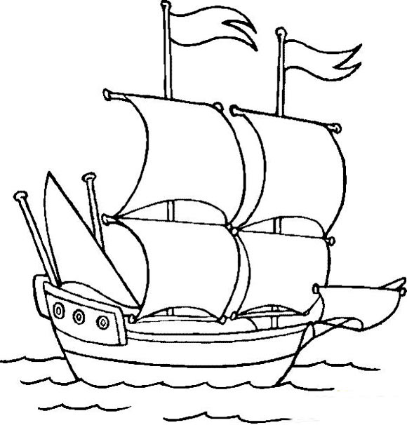 小学生画船图图片