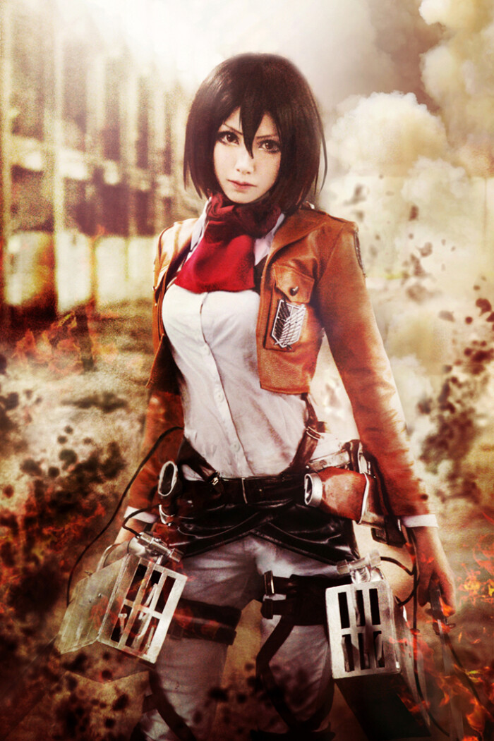 cos 进击的巨人 三笠阿克曼 cn:mon小梦梦 02/10 mikasa happy