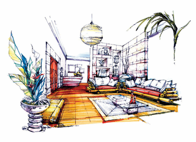 手绘#卧室装修图