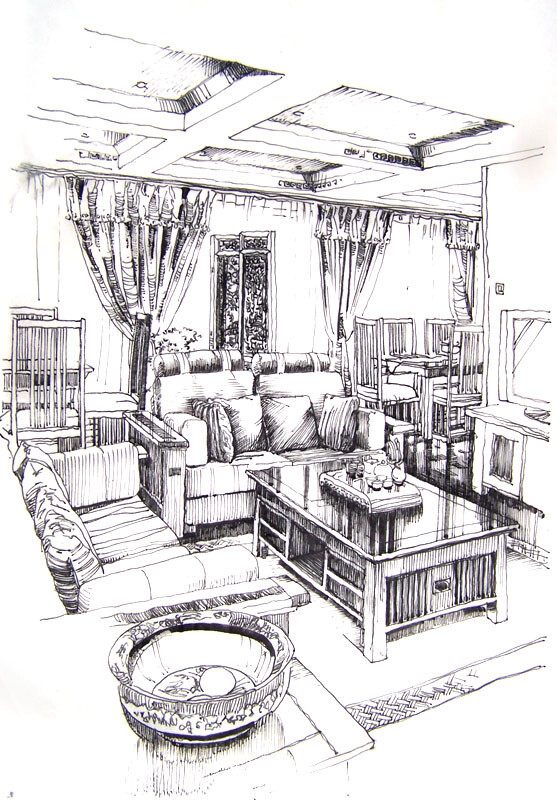 手绘#卧室装修图