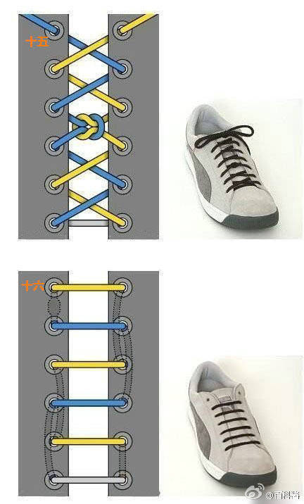 两根鞋带打结方法图片