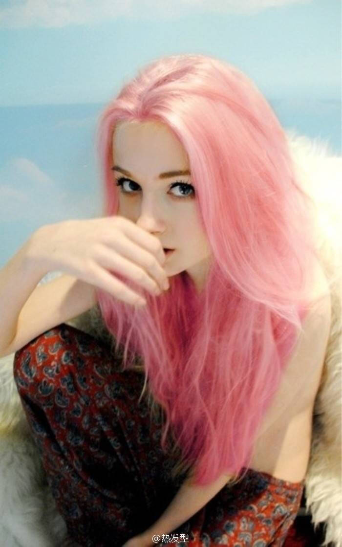 粉色非主流头发图片