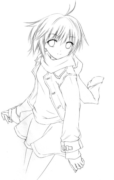 手绘教程,漫画人物线稿