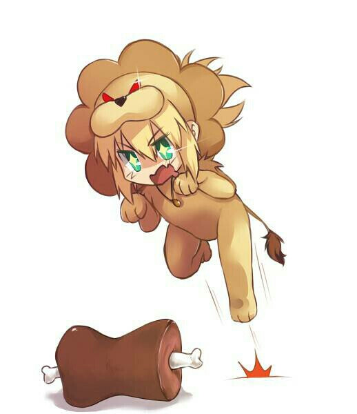 gif 狮子装 萌saber 亚瑟 潘德拉贡 by网文韵子